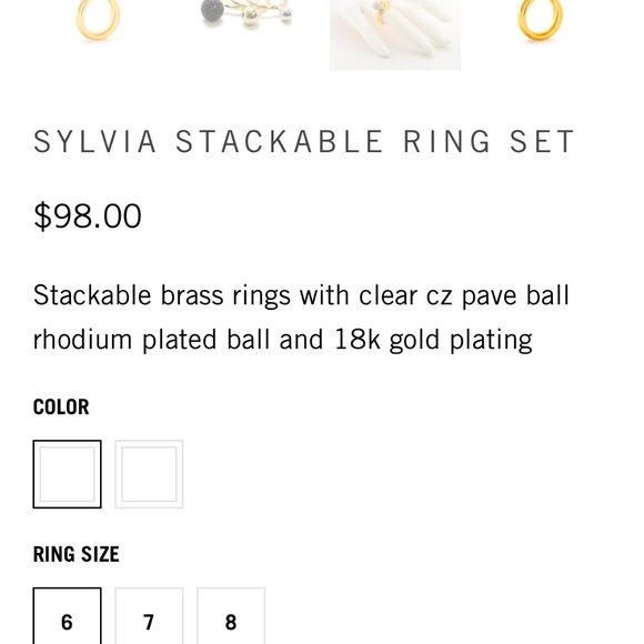 Noir NYC gold sylvia stackable ring set - Picture 2 of 4